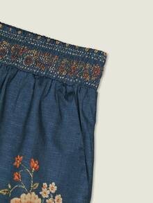 Selamara Women's Casual Floral Print Wide Leg Long Pants For Vacation - Multicolor - View 4