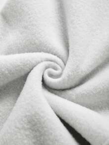 SHEIN PETITE CURVE 大尺碼女款純色抽繩腰休閒百搭日常長褲 冬季 - 淺灰色 - 查看 6