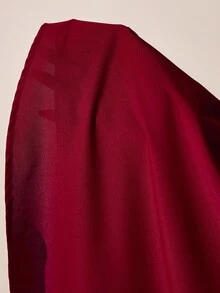Veilorie Women's Elegant Solid Color Bell Sleeve Arabian Dress - Red - View 9