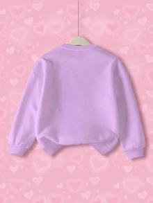 THE POWERPUFF GIRLS X SHEIN Tween Girl Cute Cartoon Print Round Neck Long Sleeve Sweatshirt - White - View 2