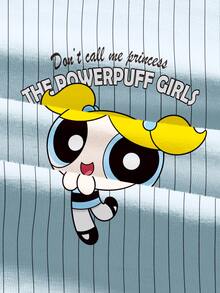 THE POWERPUFF GIRLS X SHEIN 女款夏季休閒條紋卡通印花修身短版T恤 - 白色 - 查看 4