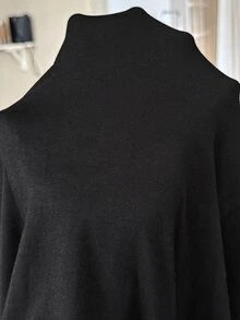 SHEIN Halloween, Gaun Kasual Hamil Lengan Panjang Leher Bulat Motif Tengkorak, Pola Tengkorak, Musim Gugur - Hitam - View 6
