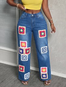 Slaydiva Women's Casual Versatile Daily Travel Denim Jeans With Pockets And Buttons - Blue - View 3