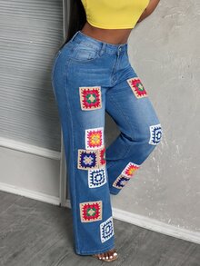 Slaydiva Women's Casual Versatile Daily Travel Denim Jeans With Pockets And Buttons - Blue - View 4