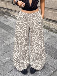Coolane 女款春夏演唱會街頭風外出拼色降落傘長褲 - 灰色 - 查看 5