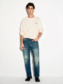 Colvenic Men's Letter Print Casual Daily Pullover Sweatshirt - Beige - View 7