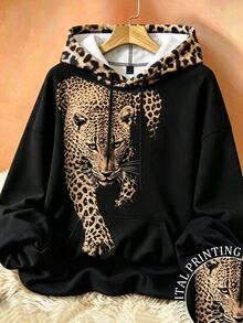 Resyla Women's Animal Print Zipper Casual Everyday Sweatshirt - Multicolor - View 1