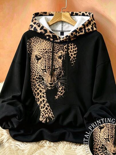 Resyla Women's Animal Print Zipper Casual Everyday Sweatshirt