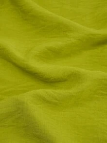 SOLERSUN Plus Size Casual Solid Color Slant Pocket Breathable Drawstring Waist Pants Fall - Mustard Yellow - View 9