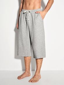 Colvenic Men's Drawstring Waist Casual Alt Streetwear Versatile Daily Shorts Gym Workout Grey Summer Back-To-School - Light Grey - View 7