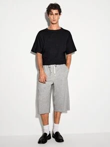 Colvenic Men's Drawstring Waist Casual Alt Streetwear Versatile Daily Shorts Gym Workout Grey Summer Back-To-School - Light Grey - View 3