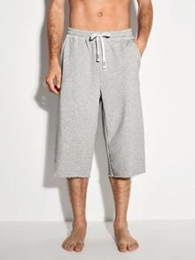 Colvenic Men's Drawstring Waist Casual Alt Streetwear Versatile Daily Shorts Gym Workout Grey Summer Back-To-School - Light Grey - View 6