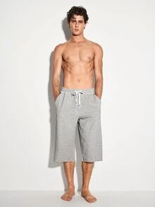 Colvenic Men's Drawstring Waist Casual Alt Streetwear Versatile Daily Shorts Gym Workout Grey Summer Back-To-School - Light Grey - View 5