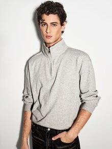 Colvenic Men's Casual Versatile Pullover Sweatshirt - Light Grey - View 6
