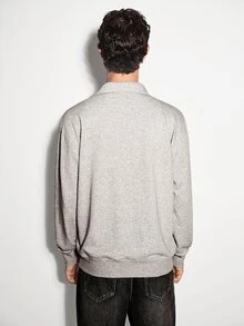 Colvenic Men's Casual Versatile Pullover Sweatshirt - Light Grey - View 8