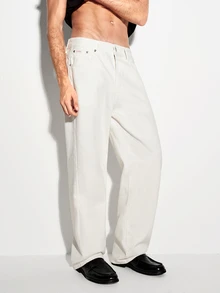 Colvenic Men's Streetwear Casual White Denim Jeans - White - View 6