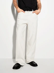 Colvenic Men's Streetwear Casual White Denim Jeans - White - View 4