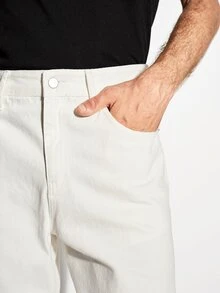 Colvenic Men's Streetwear Casual White Denim Jeans - White - View 8