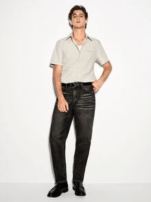 Colvenic Men's Street Style Casual Dark Gray Whiskered Jeans - Dark Grey - View 9