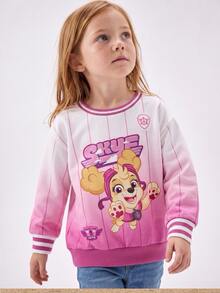 SHEIN | PAW Patrol 女童漸層卡通印花可愛寬鬆秋季衛衣，適合日常與休閒穿著 - 粉色 - 查看 8
