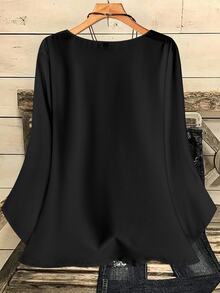 SHEIN VCAY Plus Heart Print Round Neck Blouse - Multicolor - View 5