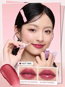 SHEGLAM Mood Switch Dúo de Labiales Mate y Brillante-334 Hot Take Marca de Belleza Cosmética Maquillaje para Mujeres y Niñas - 334 Hot Take - Ver 3