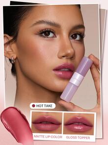 SHEGLAM Mood Switch Dúo de Labiales Mate y Brillante-334 Hot Take Marca de Belleza Cosmética Maquillaje para Mujeres y Niñas - 334 Hot Take - Ver 10