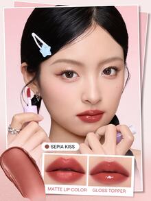 SHEGLAM Mood Switch 霧面&亮澤唇彩雙效-555 Sepia Kiss 品牌美妝化妝品 適合女士與女孩 - 555 Sepia Kiss - 查看 3
