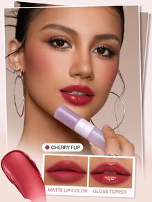 SHEGLAM Mood Switch 霧面&亮澤唇彩雙效-332 Cherry Flip 品牌美妝化妝品 適合女士與女孩 - 332 Cherry Flip - 查看 10