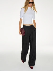ATUI Studio Women's Fashion Versatile Commuter Solid Color Long Pants - Black - View 4