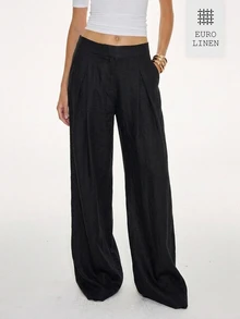 ATUI Studio Women's Fashion Versatile Commuter Solid Color Long Pants - Black - View 3