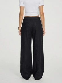 ATUI Studio Women's Fashion Versatile Commuter Solid Color Long Pants - Black - View 5