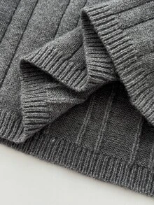 Elamini Women's Bow Decor V-Neck Long Sleeve Sweater - Dark Grey - View 7