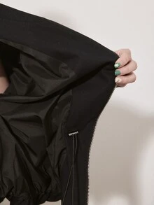 ATUI Studio Jaket Wanita Polos Kasual Serbaguna untuk Pemakaian Sehari-hari - Hitam - View 7