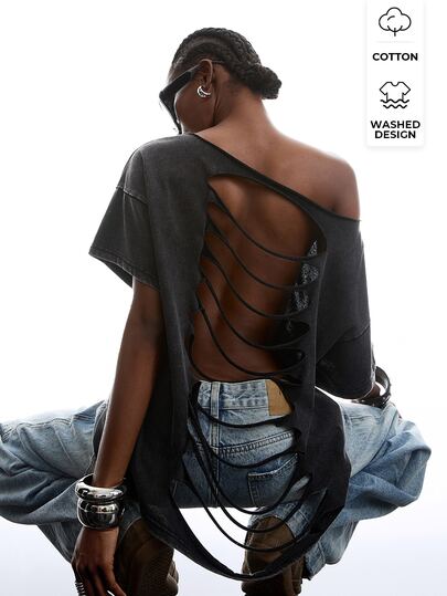 LYSMO 2026 New Arrive Minimalism Spring/Summer Women's Fashionable Sexy Solid Color Backless T-Shirt,Summer Top