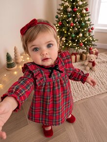 Baby Girls Dresses - Red - View 1