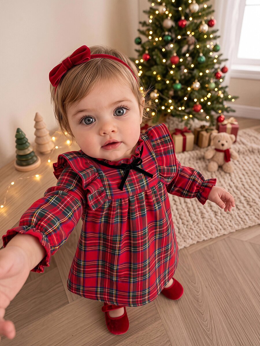 Baby Girls Dresses - Red - View 1