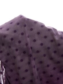LYSMO 女士波点印花褶皱修身时尚吊带背心 - 淺灰紫 - 查看 8