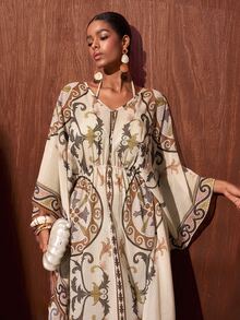 Zivah Penutup Lengan Batwing Motif Barok - MultiWarna - View 10