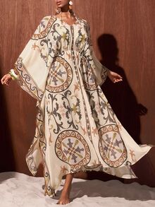 Zivah Penutup Lengan Batwing Motif Barok - MultiWarna - View 8