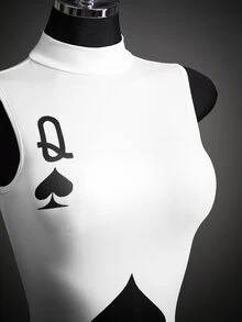 SHEIN ICON Women's Goth Queen Of Spades Poker Card Print Halloween Cosplay Mini Dress For Costume Play - Multicolor - View 9