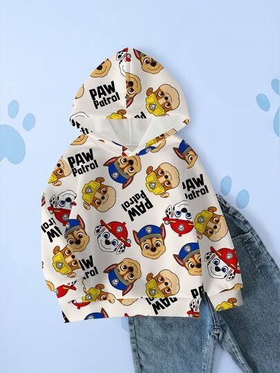 SHEIN | PAW Patrol Sweat-shirt-shirt thermique à imprimé intégral pour garçon, tenue décontractée pour les trajets quotidiens, automne/hiver