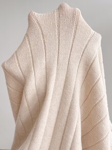 SHEIN Maternity Solid Color Side Slit Sweater & Knit Pants Set Winter - Apricot - View 8