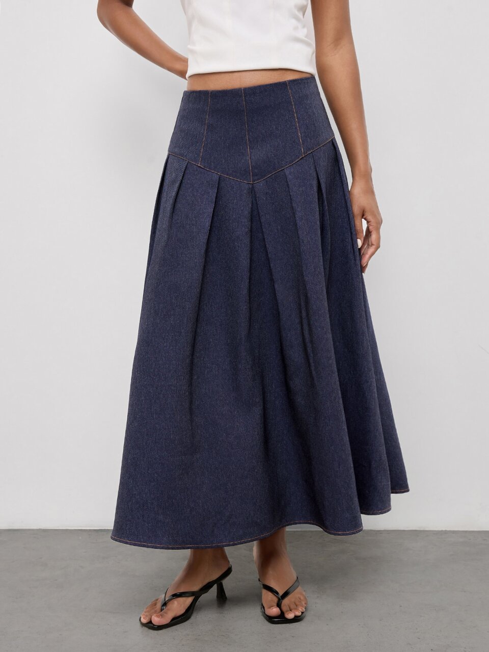 SHEIN Maija Women's Pleated Design Elegant Commuter Skirt,Going Out Outfits, Work Outfits For Women,Fall Clothes