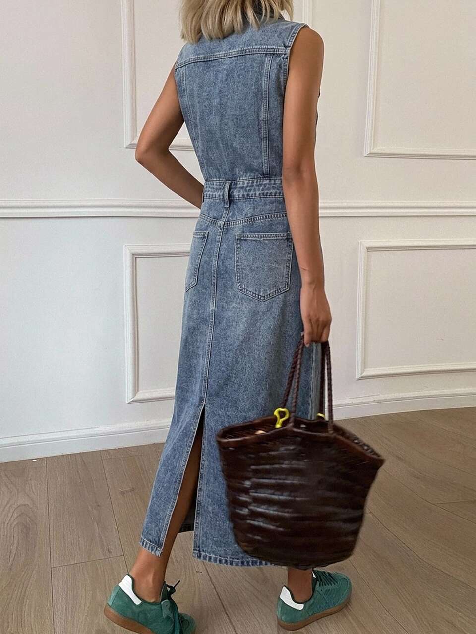Women's Casual Denim Dress With Pockets For Daily Wear And Summer Outings