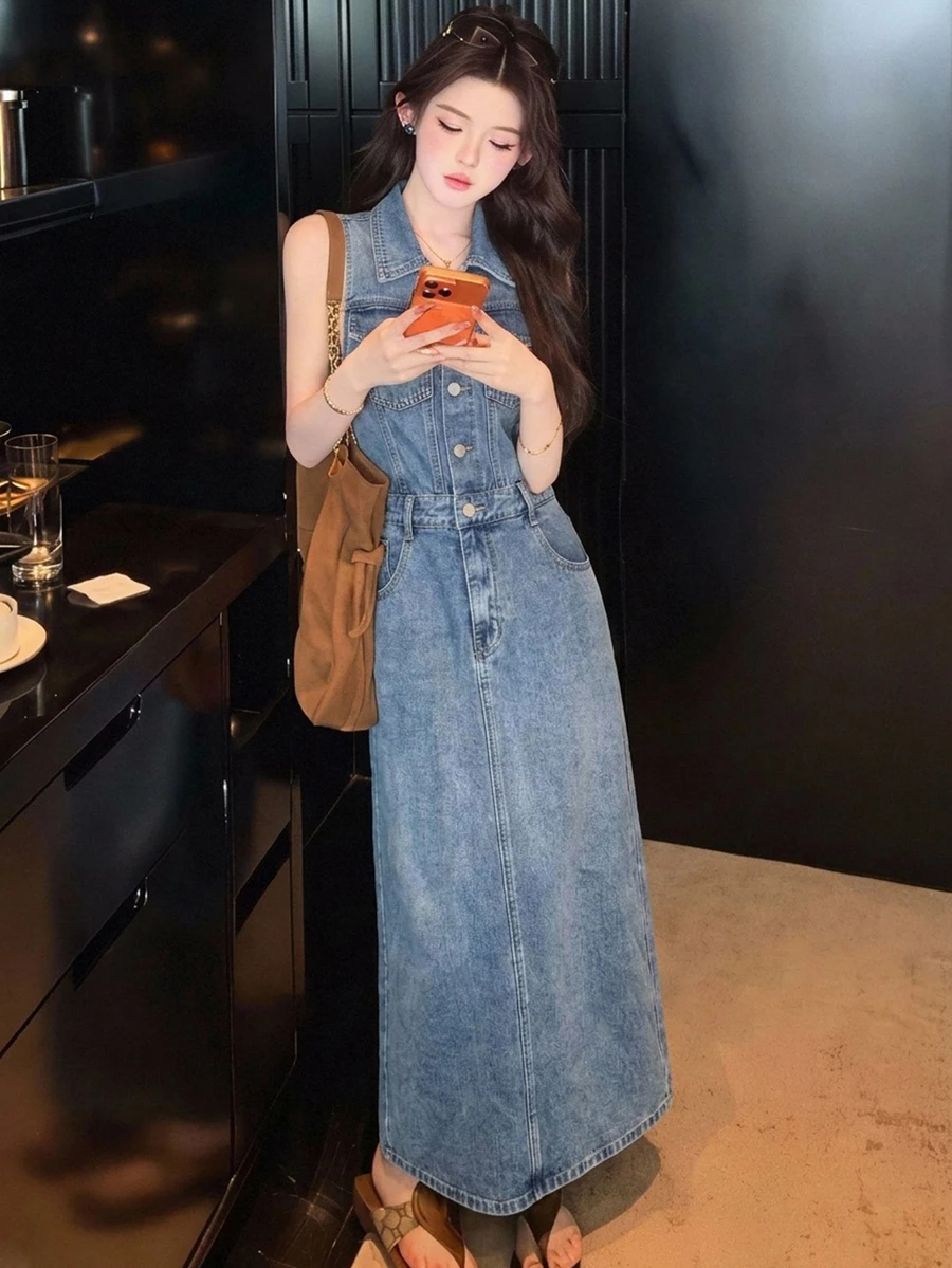DAZY Women's Casual Denim Dress With Pockets For Daily Wear And Summer Outings - Blue - View 1