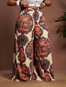 Zivah 春夏新款度假休闲日常穿着沙滩篝火派对宽松大码女式长裤，多色印花 - 彩色 - 查看 8