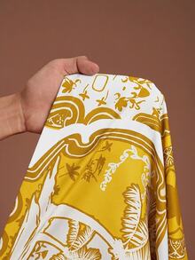 Zivah 春夏新品 度假休閒日常穿著 海灘營火派對 寬鬆大尺碼女款長褲 多彩印花白色 - 黃色 - 查看 11