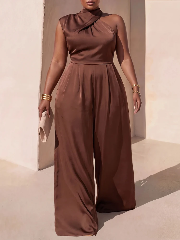 Zivah Women's Plus Size Chocolate Brown Jumpsuit,Autumn Elegant