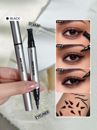 SHEGLAM Wing It Waterproof Liner Duo - Black Kohl Kajal Henna Brand Beauty Cosmetic Makeup For Women And Girls